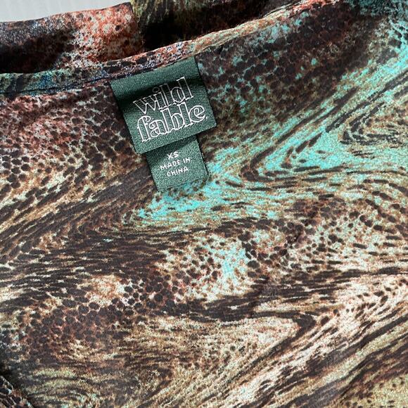 Wild Fable XS Sheer Mesh Tie Front Long Sleeve Blouse Boho Retro Y2K Top - Picture 4 of 5